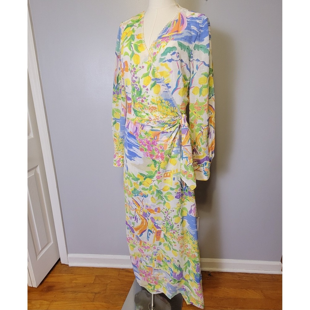 Ralph Lauren Purple Label Collinson Linen Voile Evening Dress Size 8‎ $2790